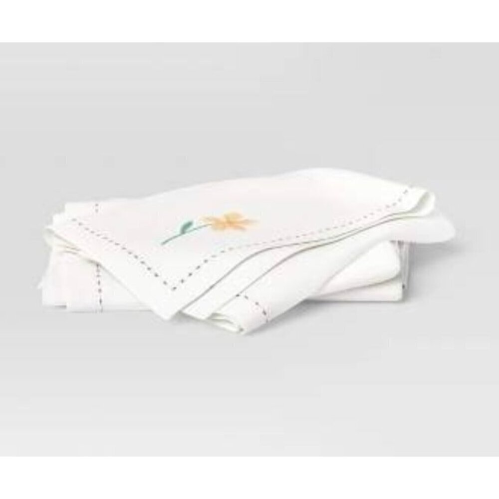 Target 2pk Flower Cloth Napkins - Threshold™ 18 " x 18 " Cotton E4